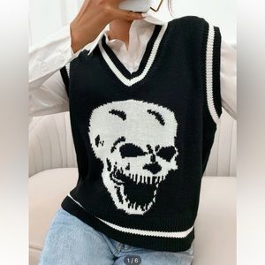 Skeleton print sweater vest *worn once*